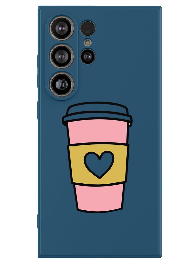 Theodor Protective Slim Fit Case Liquid Silicone Cover with Full Body Protection Anti-Scratch Shockproof Case For Samsung Galaxy S25 Ultra (Blue) - Coffee Mug - Image 1