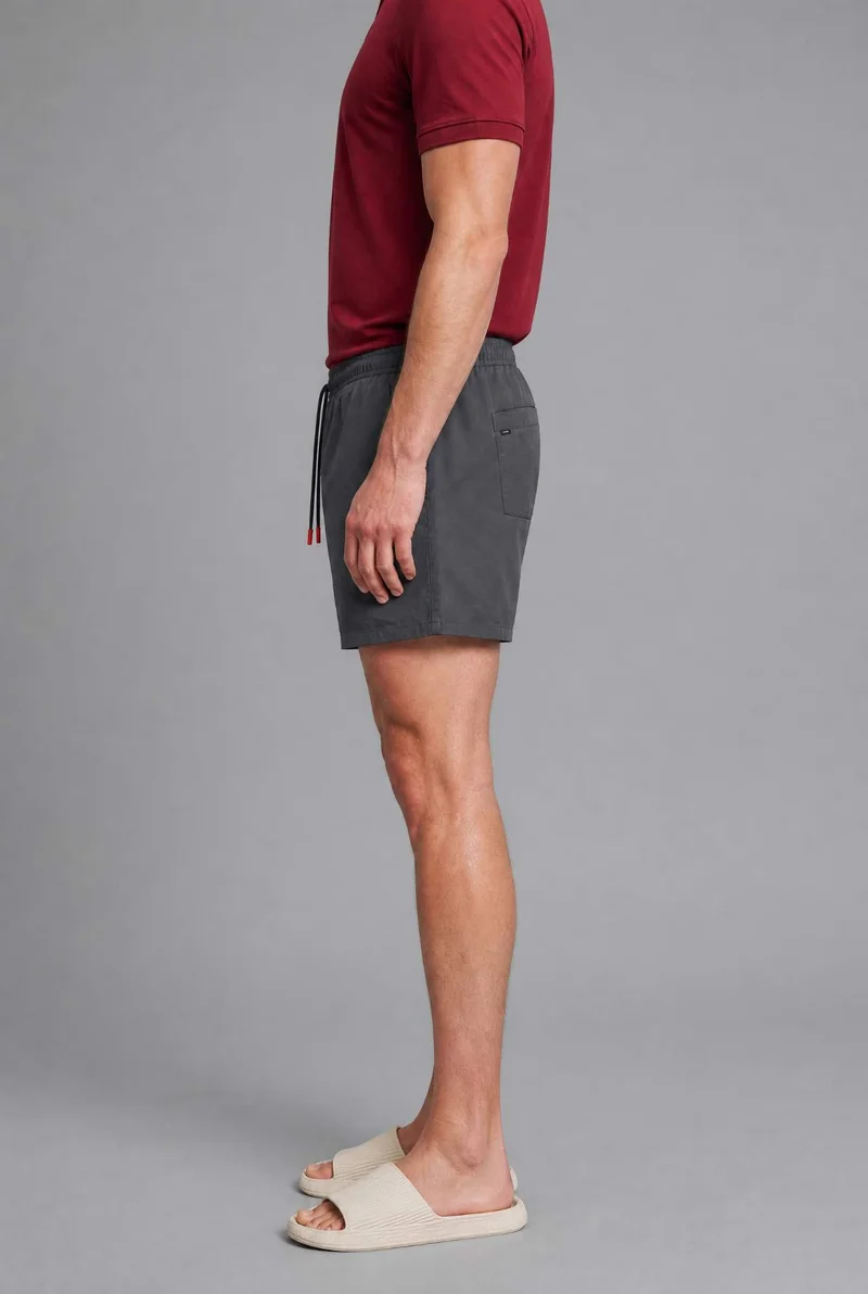 ديفاكتو Elastic Draw Waist Black Swim Shorts