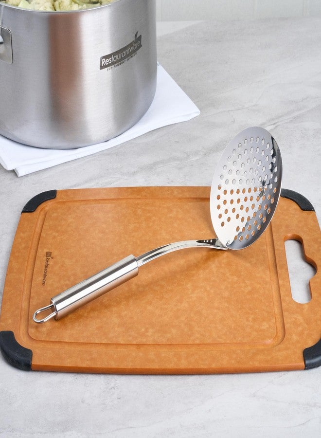 ريستورنت وير ملعقة مصفاة من الفولاذ المقاوم للصدأ من ريستورانت وير - مصفاة عنكبوتية بمعيار ألماني، مقبض مريح، آمنة للغسل في غسالة الأطباق، مقاومة للحرارة - مصفاة مثقبة للطبخ والقلي - Image 3