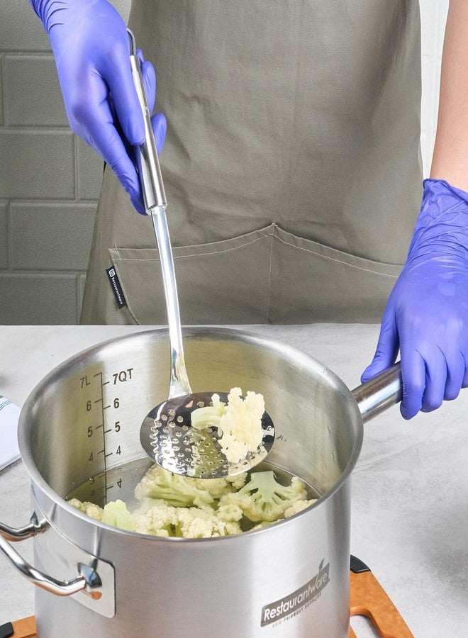 ريستورنت وير ملعقة مصفاة من الفولاذ المقاوم للصدأ من ريستورانت وير - مصفاة عنكبوتية بمعيار ألماني، مقبض مريح، آمنة للغسل في غسالة الأطباق، مقاومة للحرارة - مصفاة مثقبة للطبخ والقلي - Image 5