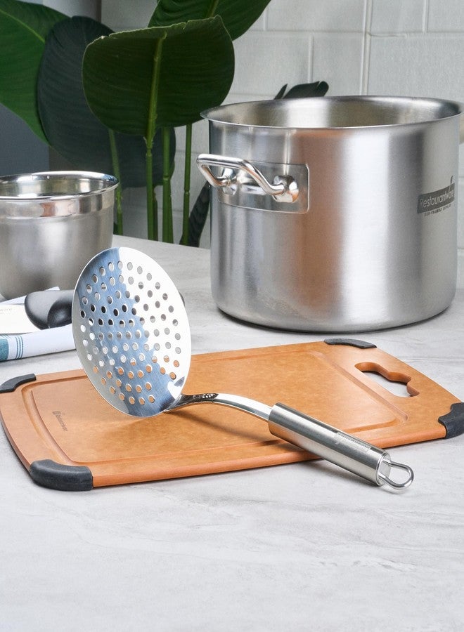 ريستورنت وير ملعقة مصفاة من الفولاذ المقاوم للصدأ من ريستورانت وير - مصفاة عنكبوتية بمعيار ألماني، مقبض مريح، آمنة للغسل في غسالة الأطباق، مقاومة للحرارة - مصفاة مثقبة للطبخ والقلي - Image 4