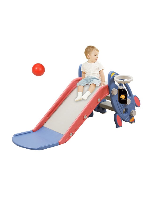 Kidle 2 In 1 Multi-Function Children's Slide With Basketball Hoop 122x52x53cm - Image 1