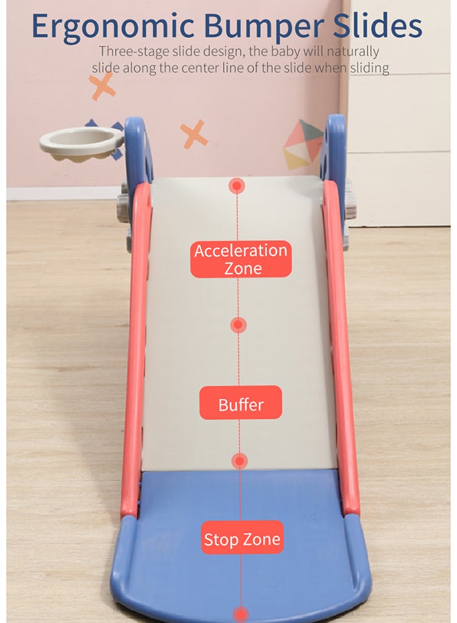 Kidle 2 In 1 Multi-Function Children's Slide With Basketball Hoop 122x52x53cm - Image 5