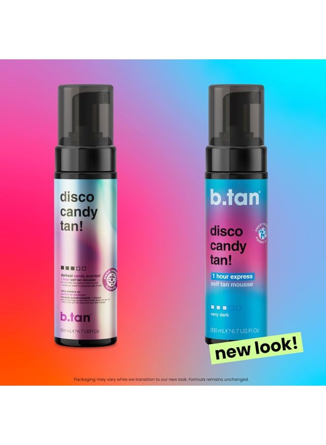 b tan b.tan Self Tan Mousse - Disco Candy Tan - Candy Scented Party Proof Self Tanner for Fast, Dark Tan, 6.7 fl oz - Image 4