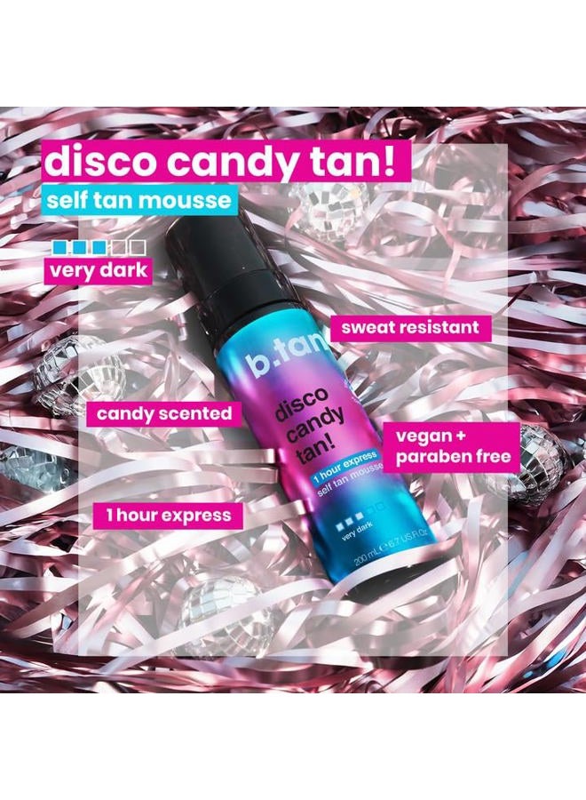 b tan b.tan Self Tan Mousse - Disco Candy Tan - Candy Scented Party Proof Self Tanner for Fast, Dark Tan, 6.7 fl oz - Image 3