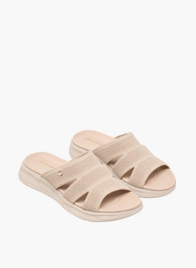 Le Confort Women's Textured Slip-On Flyknit Comfort Sandals - Image 3