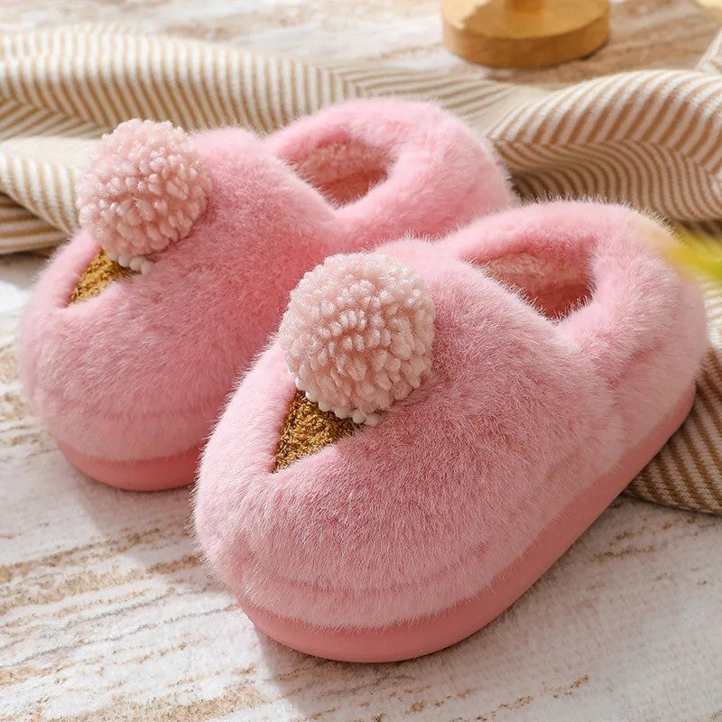 Y&D New Cartoon Cotton Kids Slippers Winter Indoor Thick-Soled Warm Shoes for Children Soft Home Outdoor Cute Shoes - Image 1