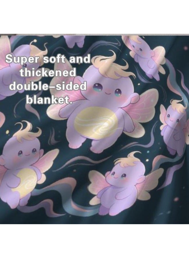 Wisdom Fairy Baby Children's Cartoon Flannel Thin Blanket (warm and comfortable, suitable for sleep, gaming) 70cm*100cm - 60 - Image 5