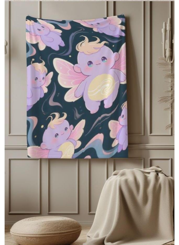 Wisdom Fairy Baby Children's Cartoon Flannel Thin Blanket (warm and comfortable, suitable for sleep, gaming) 70cm*100cm - 60 - Image 2