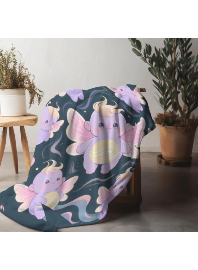 Wisdom Fairy Baby Children's Cartoon Flannel Thin Blanket (warm and comfortable, suitable for sleep, gaming) 70cm*100cm - 60 - Image 3
