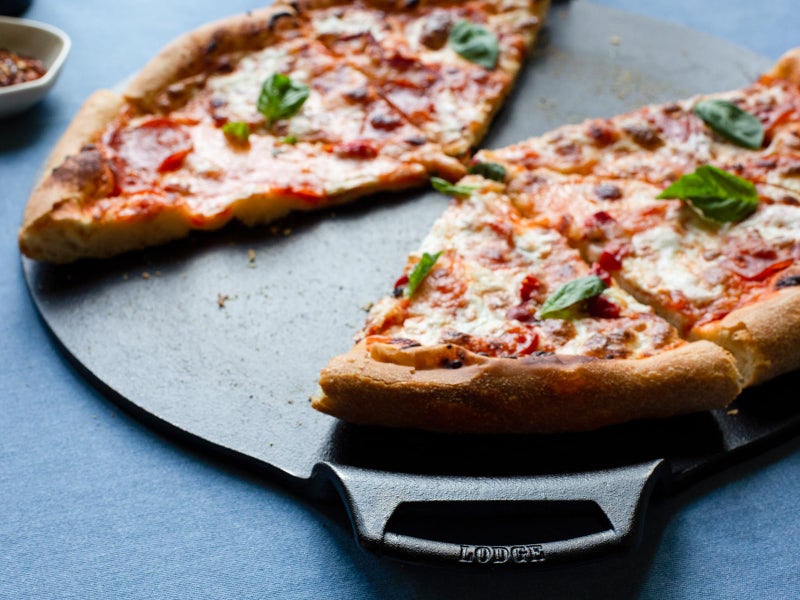 Lodge Seasoned Cast Iron Pizza Pan - Pre-Seasoned, Round Pizza Pan with Dual Assist Handles - Even Heat Distribution- PFAS-Free, Non-Toxic Cookware - Oven Safe - 15 Inch - Image 2
