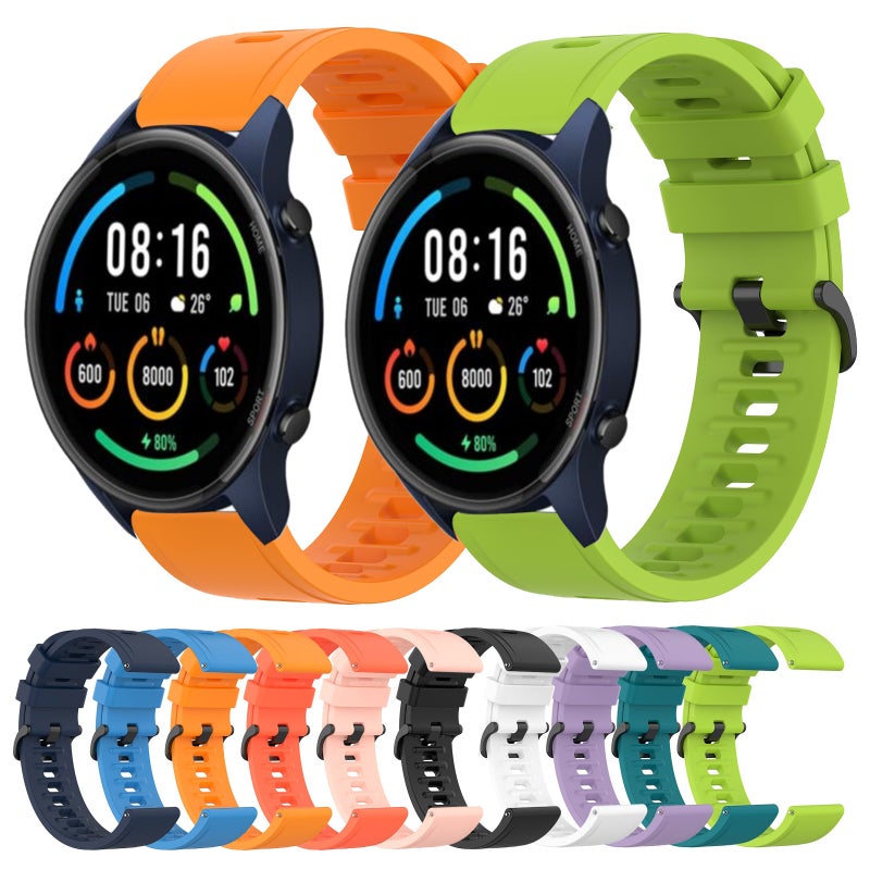 erorex For Xiaomi Mi Watch Color 2 22Mm Solid Color Soft Silicone Watch Band(Blue) - Image 3