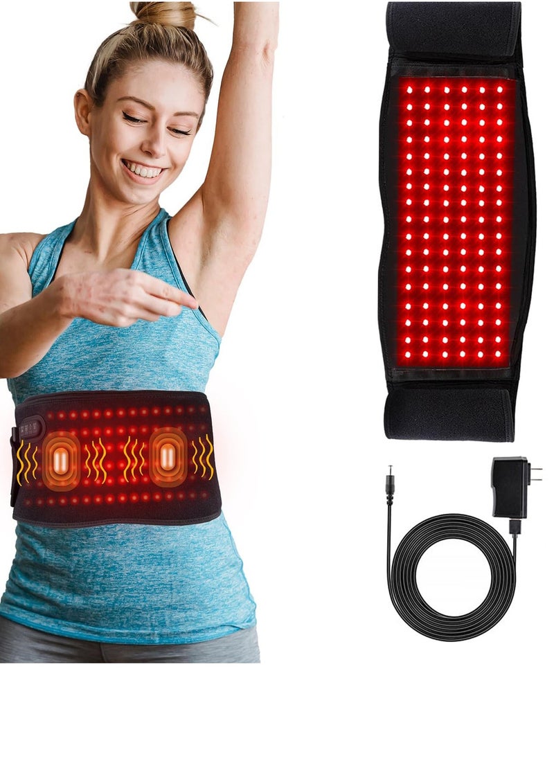 Loquat Infrared Red Light Therapy Belt for Body LED Lamp Vibration Wrap for Pain Relief with Timer Remote Control Wearable Back Pain Therapy Belt Infrared Light Therapy for Improvement Metabolism - Image 1