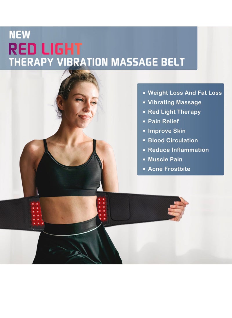 Loquat Infrared Red Light Therapy Belt for Body LED Lamp Vibration Wrap for Pain Relief with Timer Remote Control Wearable Back Pain Therapy Belt Infrared Light Therapy for Improvement Metabolism - Image 2