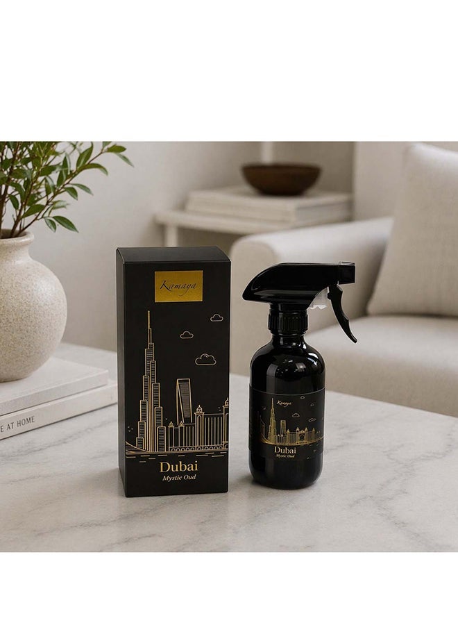 KAMAYA Skyline Collection Dubai Mystic Oud 200ml Room Spray | Dubai Skyline Spray Bottle | Fragrance Notes Saffron, Jasmine, Amber, Wood, Tonka bean - Image 1