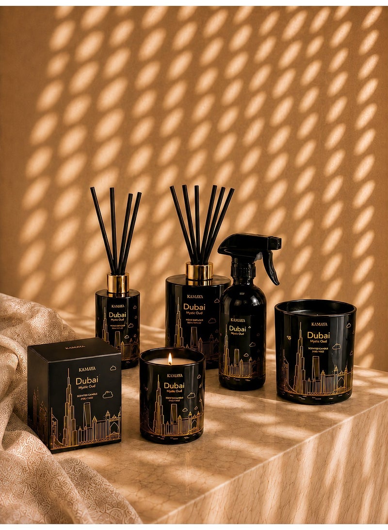 KAMAYA Skyline Collection Dubai Mystic Oud 200ml Room Spray | Dubai Skyline Spray Bottle | Fragrance Notes Saffron, Jasmine, Amber, Wood, Tonka bean - Image 3