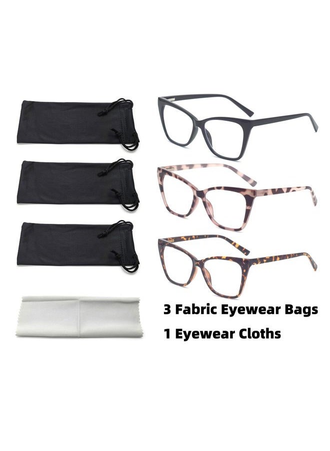 HIGHLIKE 3-Pack Reading Glasses for Women Blue Light Blocking Oversized Spring Hinge Readers Anti Eyestrain/Glare/UV, Black Tortoise Pink-Bdot 1.25 x - Image 2