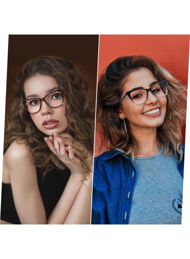 HIGHLIKE 3-Pack Reading Glasses for Women Blue Light Blocking Oversized Spring Hinge Readers Anti Eyestrain/Glare/UV, Black Tortoise Pink-Bdot 1.25 x - Image 3