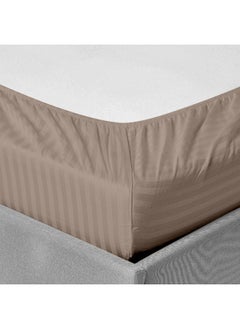 Rest Stripe Fitted Sheet Set King 180 X 200+30 Cm + 2 Pillowcases 50 X 75 Cm Brushed Microfiber Premium Durable Quality Deep Pocket For A Perfect Fit Shrinkage Fade Resistant Brown  - Image 2