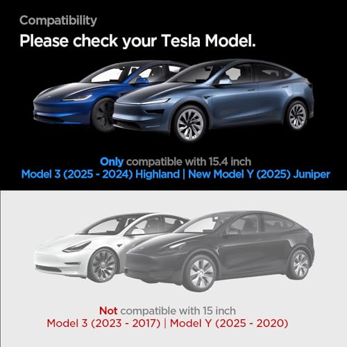 Spigen Tempered Glass Screen Protector [GlasTR EZ FIT] designed for Tesla Model 3(2024/2025), Model Y (Juniper) 15.4" Dashboard Touchscreen - Matte/Anti Glare/Anti Finger Print - Image 3