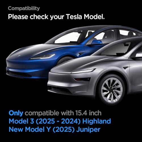 Spigen Tempered Glass Screen Protector [GlasTR EZ FIT] designed for Tesla Model 3(2024/2025), Model Y (Juniper) 15.4" Dashboard Touchscreen - Matte/Anti Glare/Anti Finger Print - Image 2