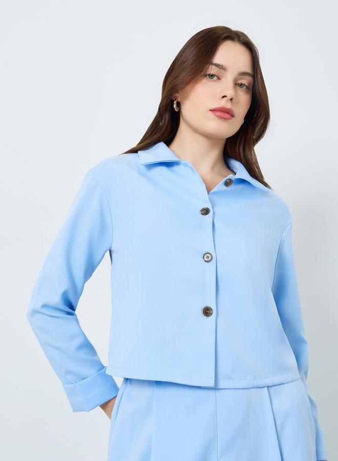 Styli Solid Casual Top and A-Line Maxi Skirt Set - Image 2