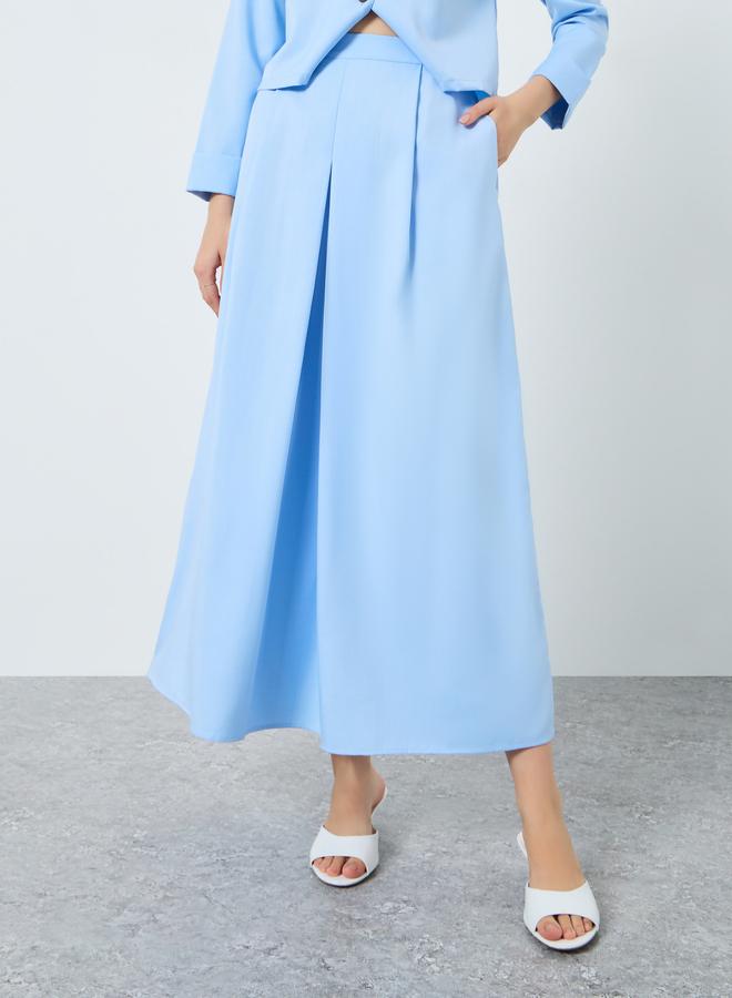 Styli Solid Casual Top and A-Line Maxi Skirt Set - Image 5