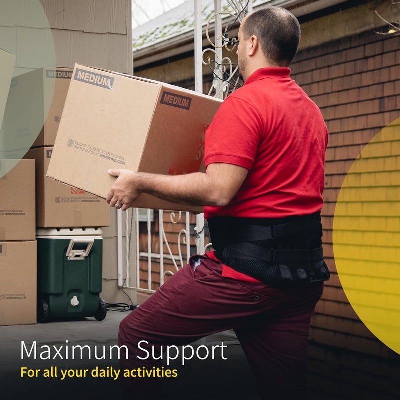 BraceUP Back Support with lumbar Pad - Back Pain Relief for Men and Women, Lumbar Support Belt for Sciatica Pain, Heavy Lifting, Waist Support, Lower Back Brace (L/XL 90-110 cm) - Image 5