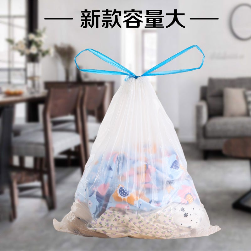 Garbage Bag Household Drawstring Garbage Bag White Automatic Girdle Tote Bag Drawstring Plastic Bag Manufacturers - Image 5