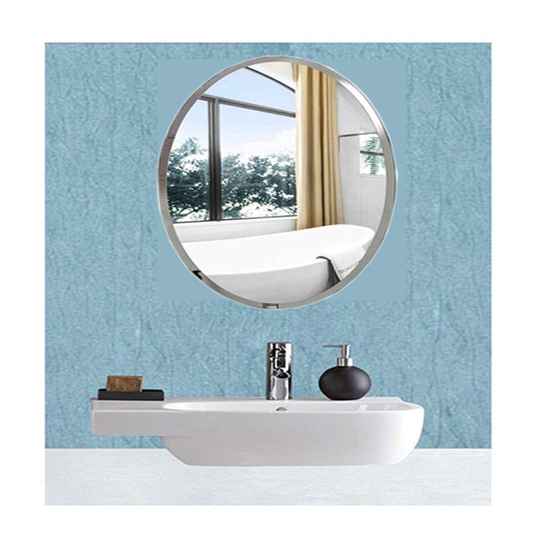 Quality Glass Tinitalo Round Shape Frameless Decorative Glass Wall Mount Mirror Silver 12X 12Inch Qgfl 131Unframed