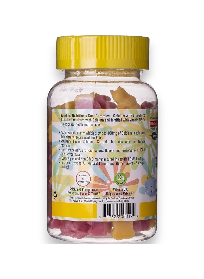 Sunshine Cool Gummies Calcium With Vitamin D3, 60 Gummies, 30 Servings - Image 2