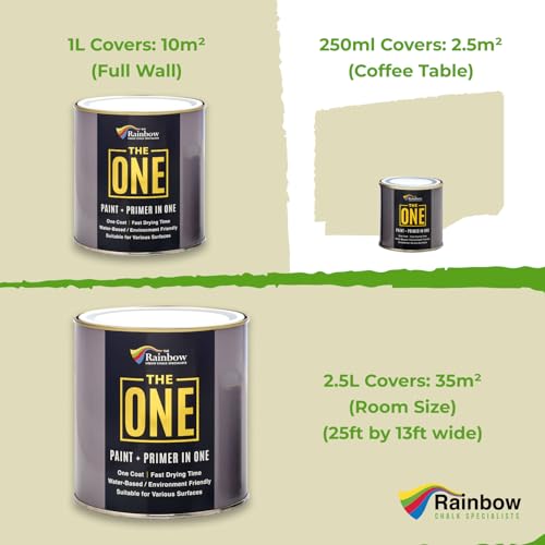 THE ONE All-In-One Paint & Primer - Cream Satin, 33.8 Fl Oz/1 Liter | 1 Coat Formula | Easy Indoor & Outdoor Decorating for Home & Garden Walls, Floors & Furniture | Water-Based & Low VOC - Image 3