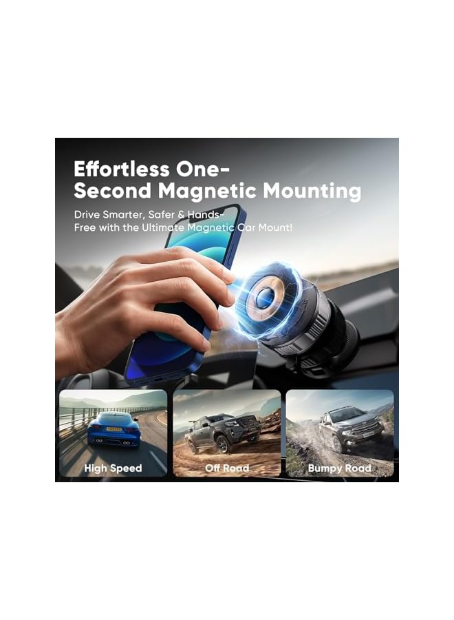 S-TOP Magnetic Phone Holder For Car, 120+ LB Strong Suction & 2800gf Strong Magnetic Force, 360° Adjustable MagSafe Car Mount For iPhone 17 16 15 14 13 12 Series (Black) - Image 3
