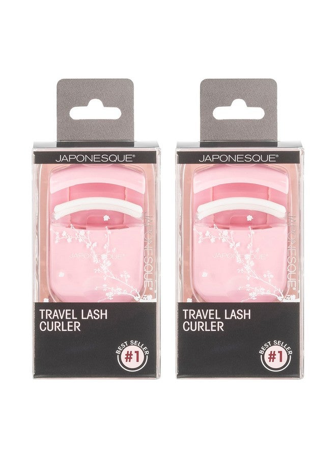 Japonesque Travel Eyelash Curler Pink Pack Of 2 Plastic Eyelash Curlers For Travel Makeup Comes With Bonus Replacement Lash Pad 2 Pack - Image 1