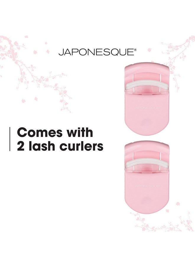 Japonesque Travel Eyelash Curler Pink Pack Of 2 Plastic Eyelash Curlers For Travel Makeup Comes With Bonus Replacement Lash Pad 2 Pack - Image 3