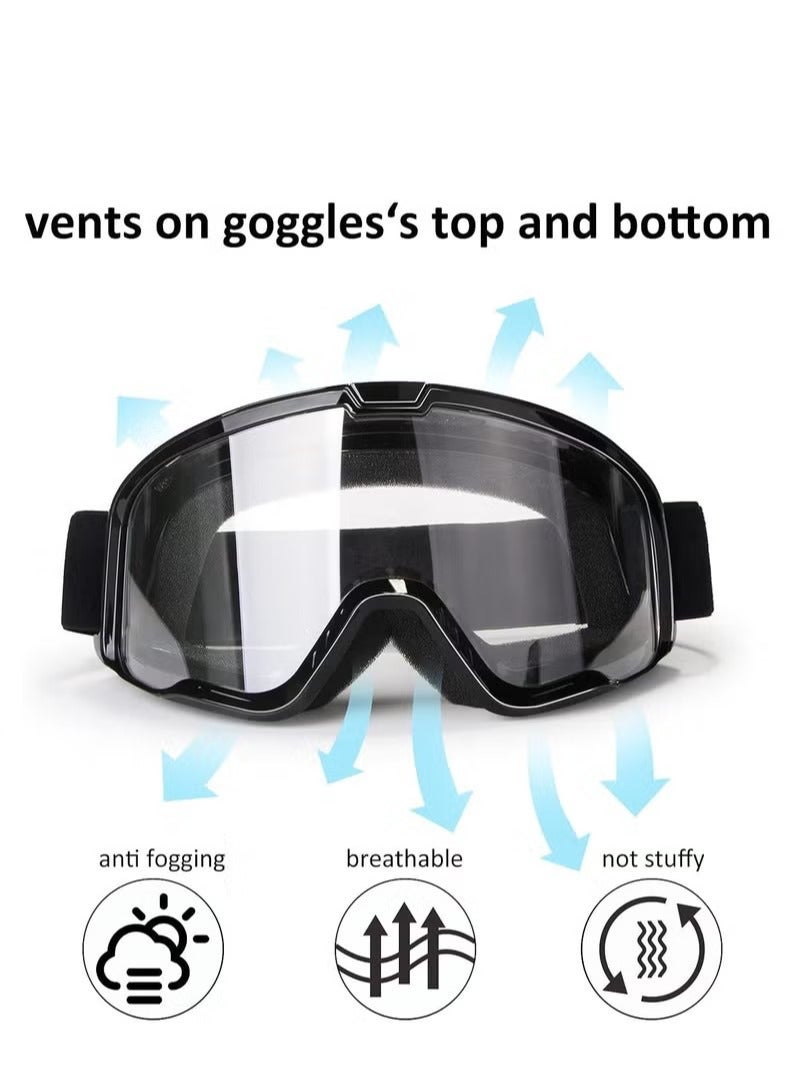 Generic Motorcycle Goggles Detachable Face Mask Airsoft Mask Full Face Protective Gear Compatible with Helmet for Men Women Kids Youth Detachable Clear Goggles for Motorcycle ATV Dirt Bike  - Image 3