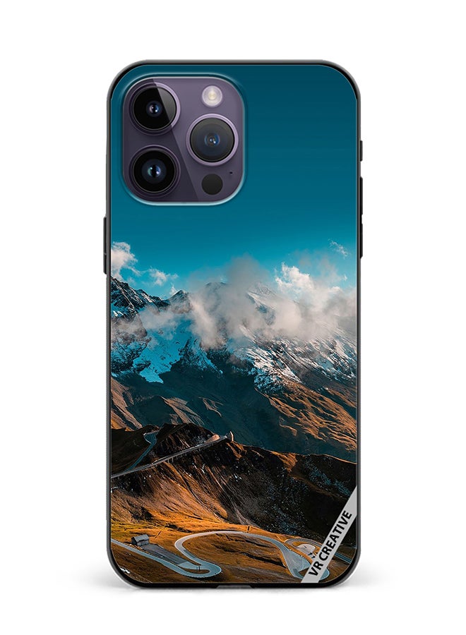 Protective Case Cover For Apple iPhone 16 Pro Max Road And Mountains Design Multicolour