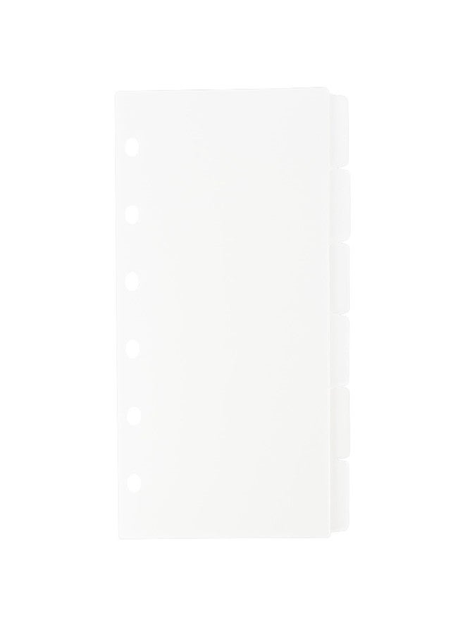 Mogoostry 2 Pack A7 Binder Dividers 6 Tabs Clear Plastic Binder Index Tabs Planner Divider for Round Ring Binder Sheet Protector (Total 12 Dividers) - Image 1