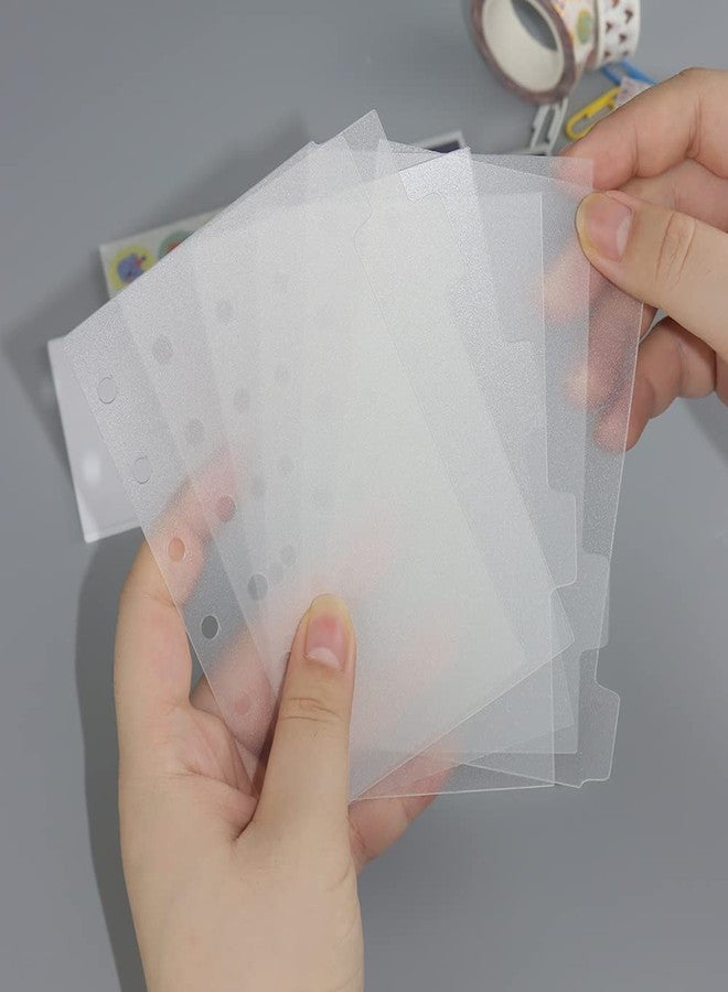Mogoostry 2 Pack A7 Binder Dividers 6 Tabs Clear Plastic Binder Index Tabs Planner Divider for Round Ring Binder Sheet Protector (Total 12 Dividers) - Image 4