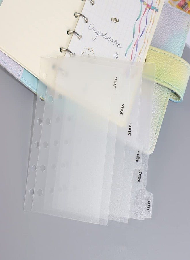 Mogoostry 2 Pack A7 Binder Dividers 6 Tabs Clear Plastic Binder Index Tabs Planner Divider for Round Ring Binder Sheet Protector (Total 12 Dividers) - Image 3