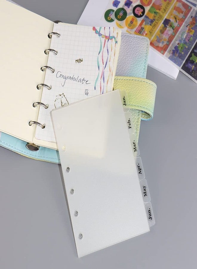 Mogoostry 2 Pack A7 Binder Dividers 6 Tabs Clear Plastic Binder Index Tabs Planner Divider for Round Ring Binder Sheet Protector (Total 12 Dividers) - Image 5