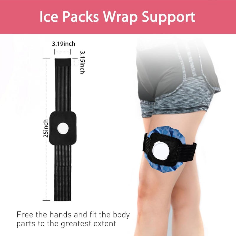 Fythao Ice Pack for Injuries Reusable, Ice Bag for Injuries Hot Water Bag for Hot & Cold Therapy, No-Leak Elastic Ice Bag with Elastic Breathable Support Wrap, 3 Sizes 6/9/11" - Image 4
