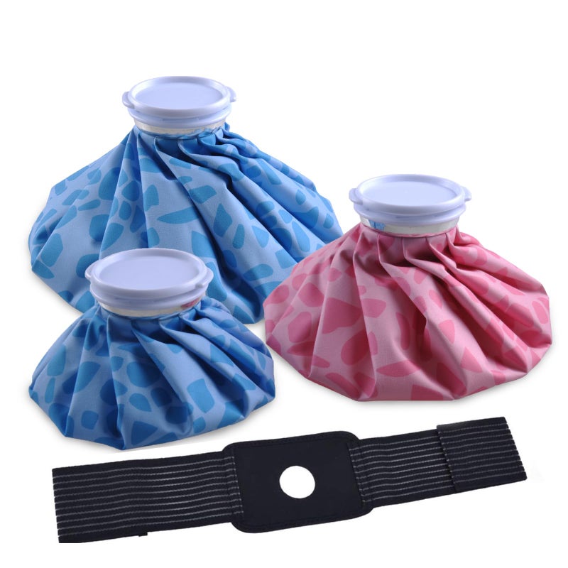 Fythao Ice Pack for Injuries Reusable, Ice Bag for Injuries Hot Water Bag for Hot & Cold Therapy, No-Leak Elastic Ice Bag with Elastic Breathable Support Wrap, 3 Sizes 6/9/11" - Image 1