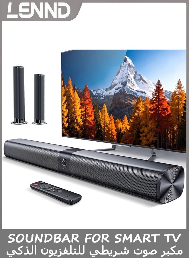 LENND Soundbar for Smart TV, Sound Bar with Bluetooth/ARC/Opt/AUX Connect, Speaker Auto Volume Boost, 3 Equalizer Modes, 2 in 1 Detachable Soundbar for TV/PC/Projectors/Gaming - Image 1