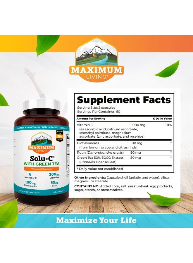 Maximum Living Solu-C Vitamin C Complex with Green Tea for Adults - Image 2