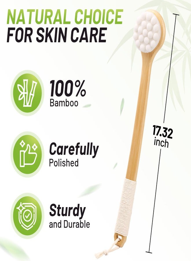 NURENDER Back Brush for Shower, 17.32'' Long Handle Soft Bristles for Sensitive Skin, Effective for Cleansing, Non Slip Grip, Wall Mounted Dry Quickly, Exfoliation Body Scrubber for Men/Women/Elderly - Image 5