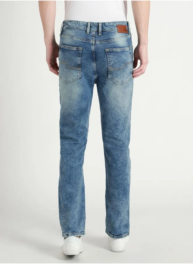 Dennis Lingo Men's Light Blue Straight Fit Twill Jeans