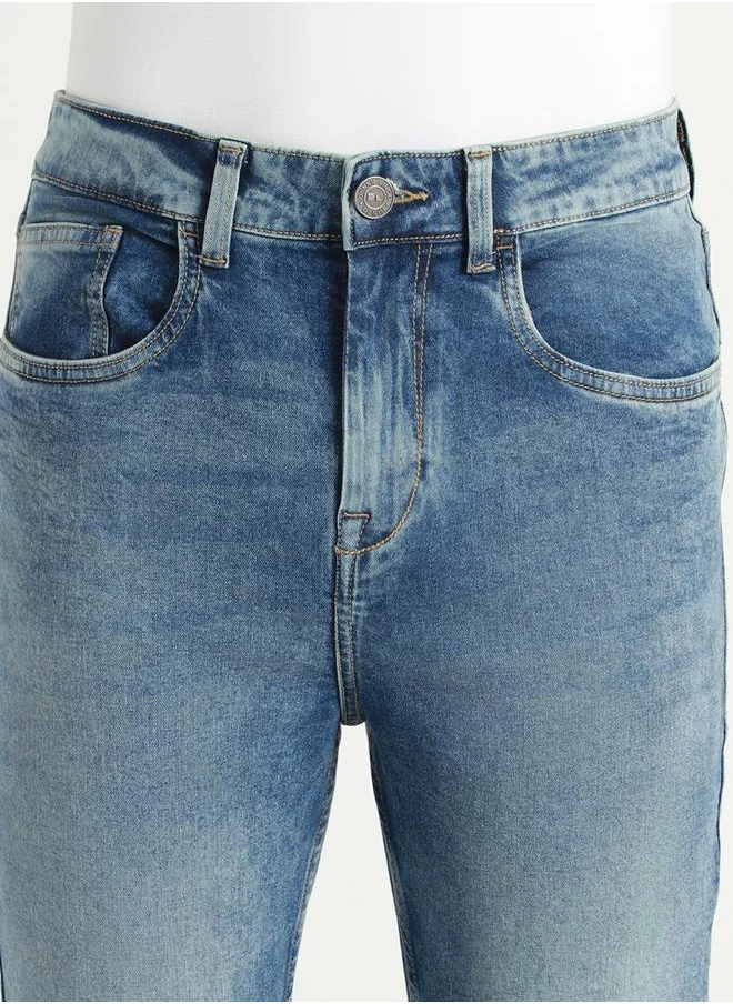 Dennis Lingo Men's Light Blue Straight Fit Twill Jeans