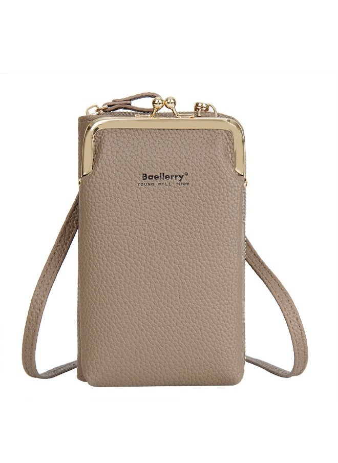 baellerry Korean Mobile Phone Bag Vertical Women's Bag Fashion Senior Sense Women's Single Shoulder Crossbody Bag Purse  - Image 1