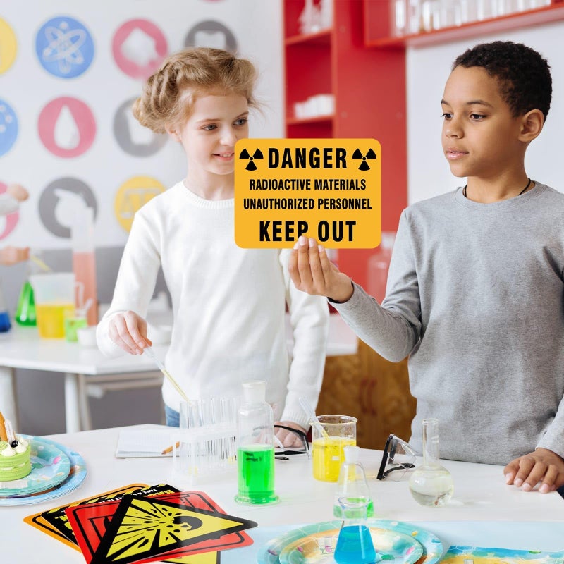 WERNNSAI Science Party Decorations - 9PCS Science Birthday Party Decorations for Boys Girls Chemistry Theme Birthday Party Mad Scientist Sign for Science Classroom Funny Laboratory Sign Decor on Door - Image 3